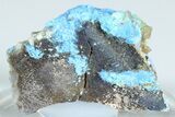 Vibrant Blue, Cyanotrichite with Cubic Fluorite - China #186003-1